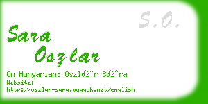sara oszlar business card